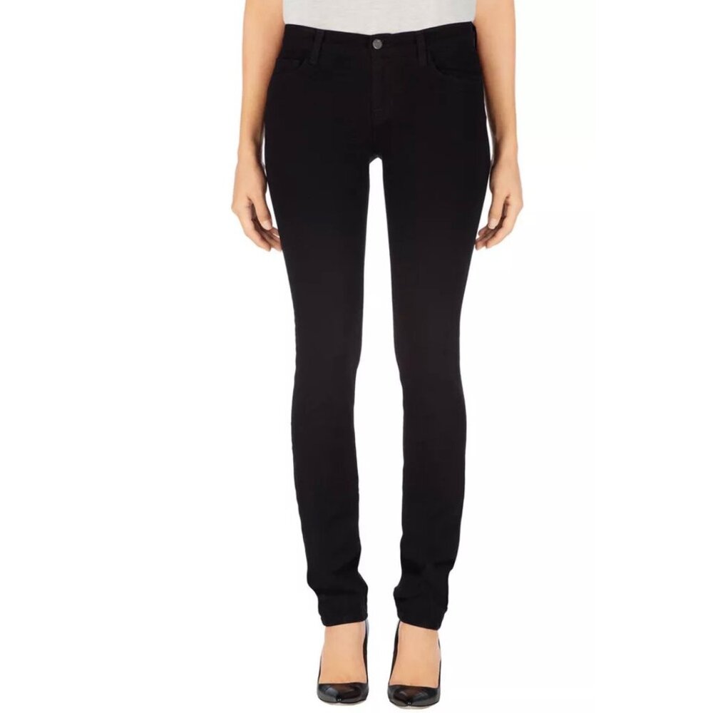 J Brand Womens 8112 Mid Rise Rail Skinny Jeans Shadow Black Stretchy size 29